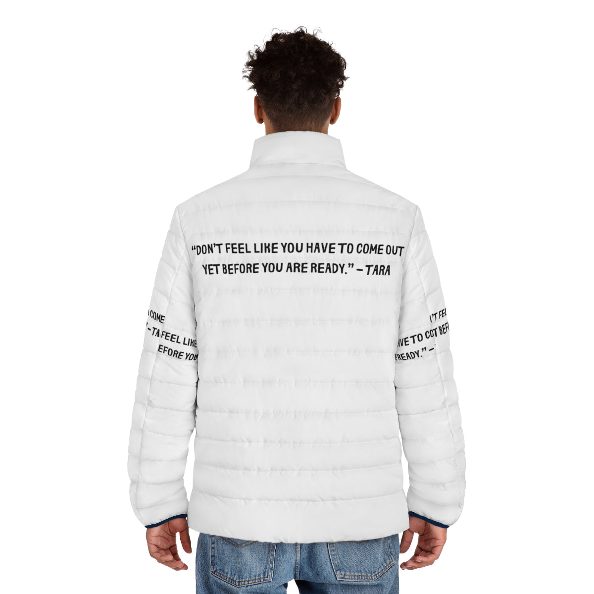 Heartstopper Gang Puffer Jacket featuring the main characters from the hit Netflix series - men back