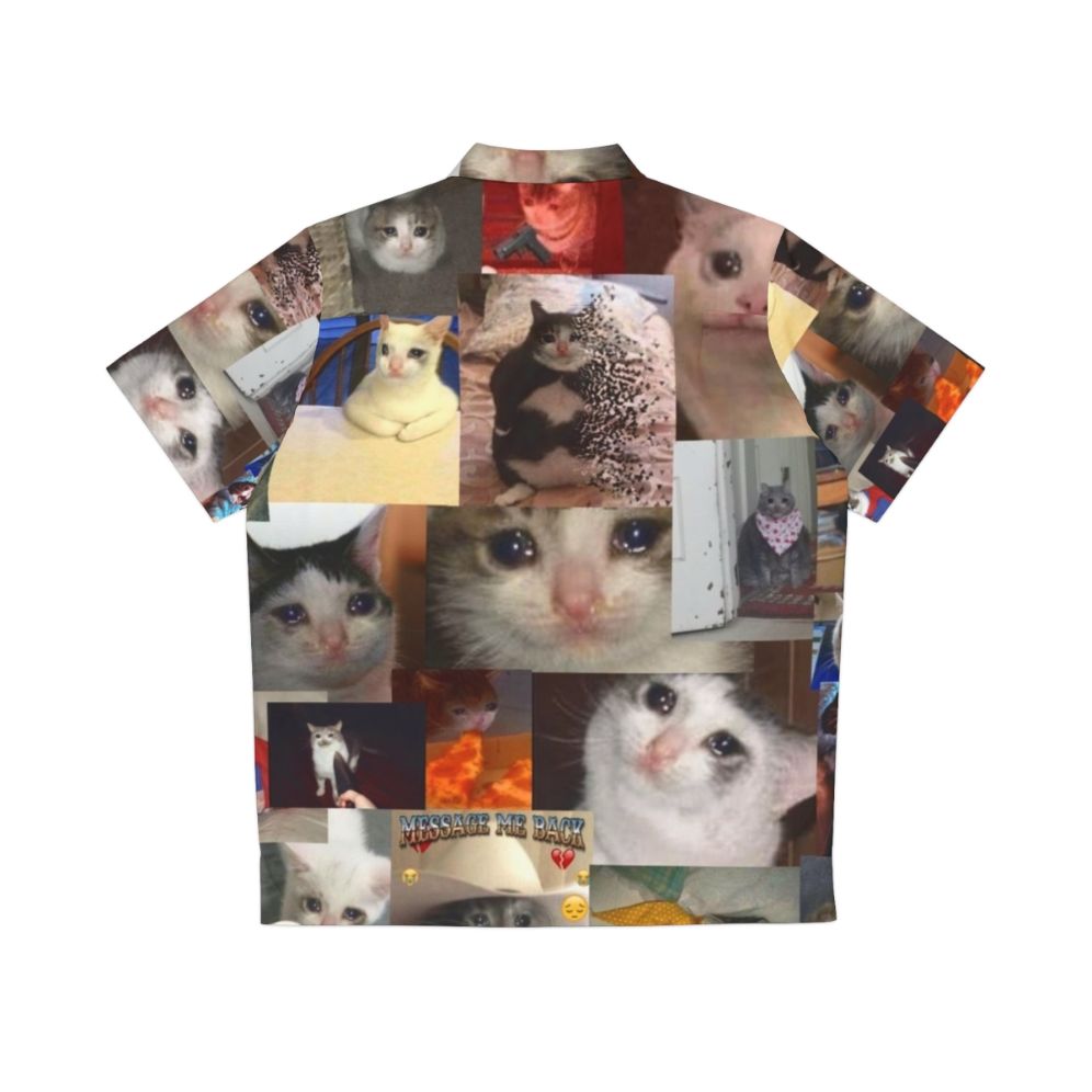 Crying Cat Hawaiian Shirt - Back