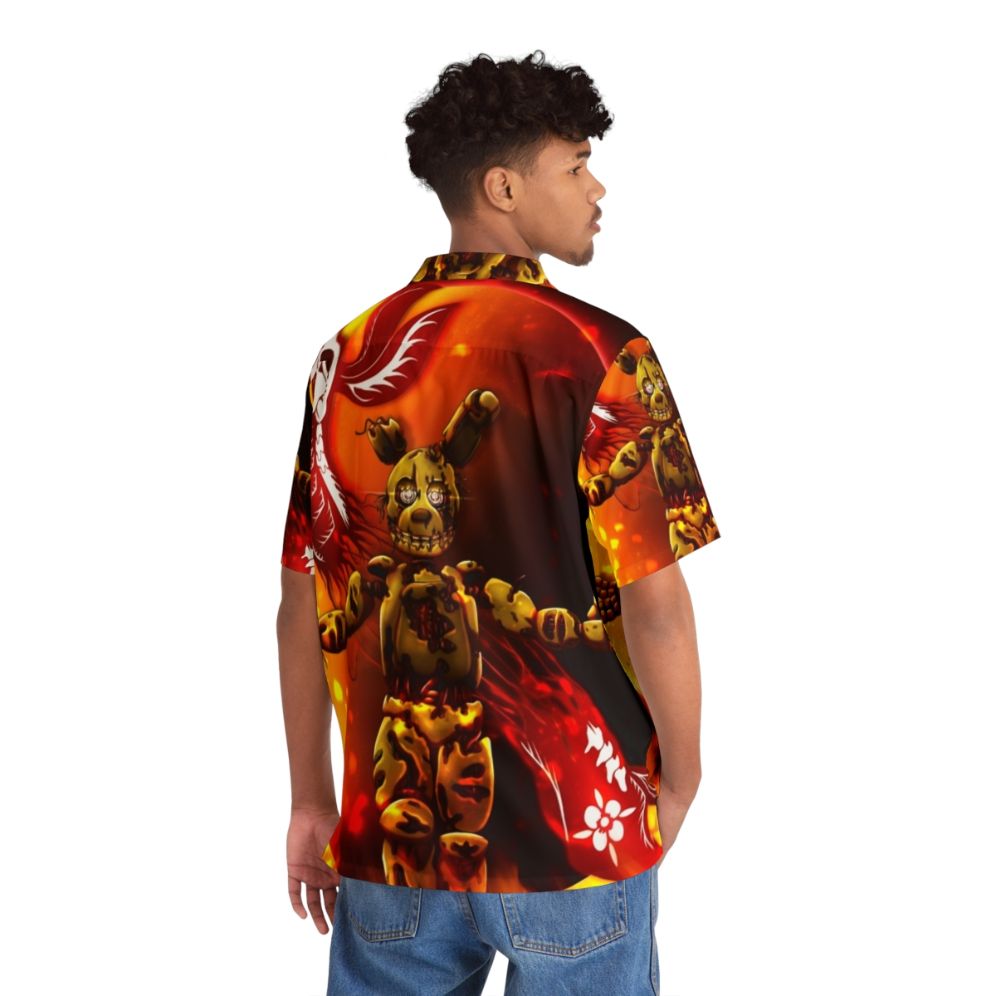 Vibrant Hawaiian Shirt featuring Springtrap from Five Nights at Freddy's in the Year of the Rabbit design - People Back