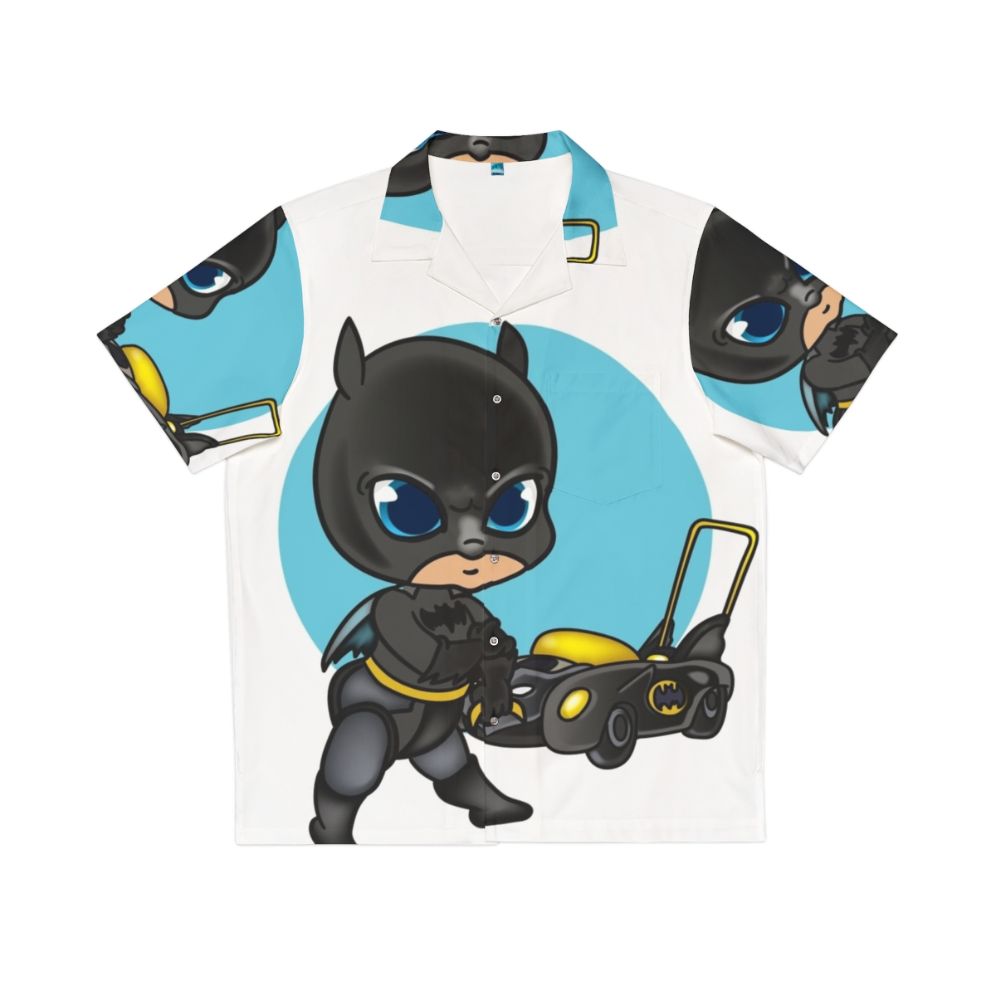 Adorable baby bat in a Hawaiian shirt cartoon design