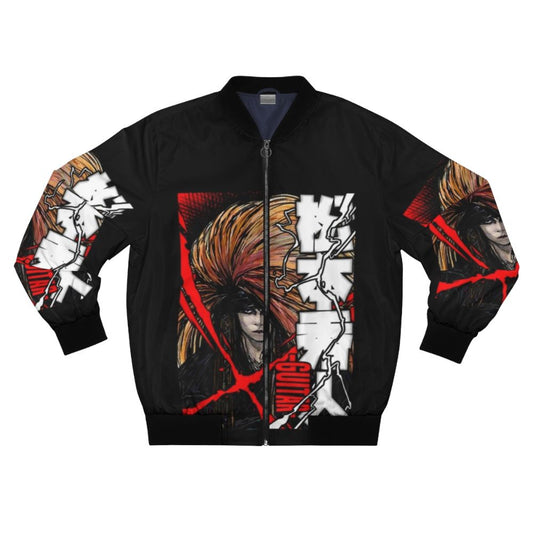 Red bomber jacket with the Red X logo of the Japanese rock band X Japan and their founding member Hide