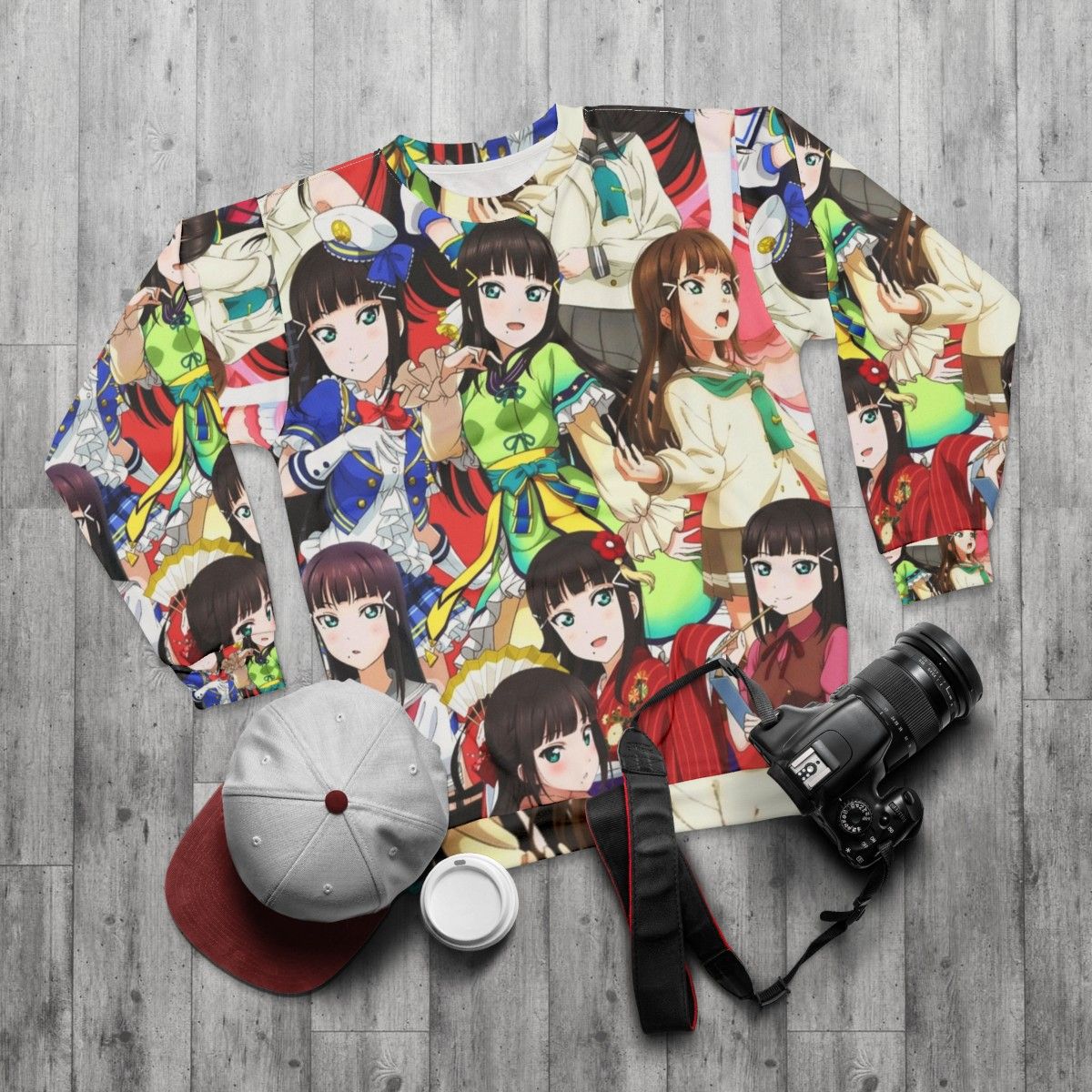 Dia Kurosawa Everywhere Sweatshirt - Love Live Sunshine Aqours Anime Apparel - flat lay