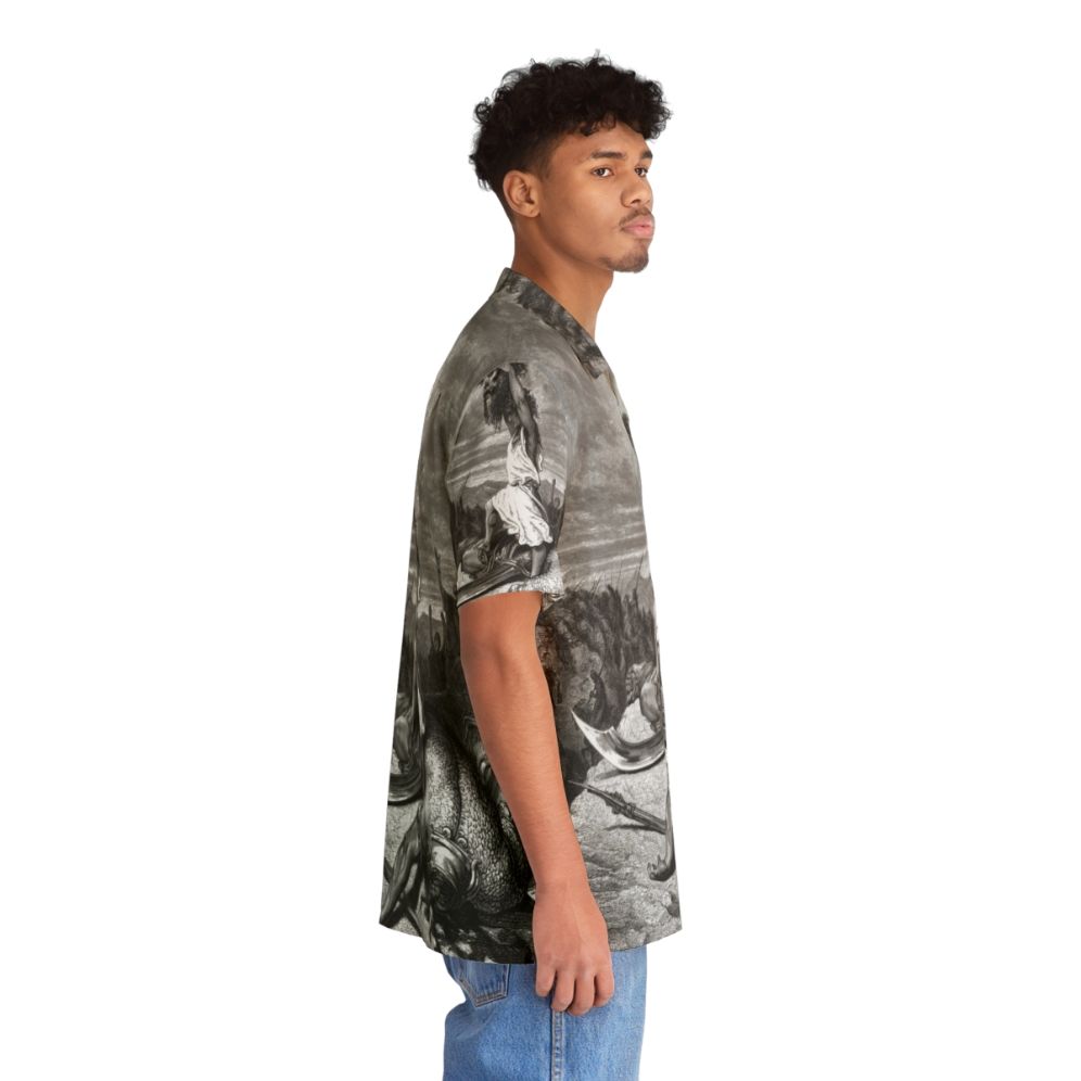 Davide E Golia Hawaiian Shirt featuring biblical David and Goliath design - People Pight