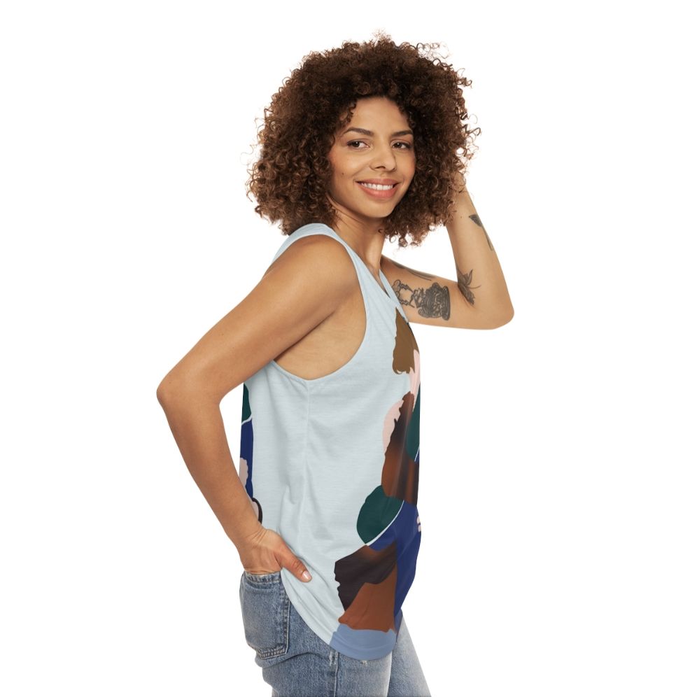 Heartstopper Unisex Tank Top with Nick and Charlie Hug - women side