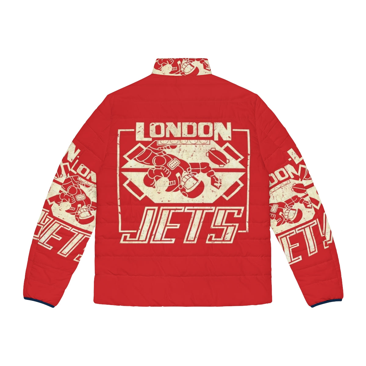 Red Dwarf London Jets Puffer Jacket - Retro Sci-Fi TV Inspired Cult Classic Puffer Jacket - Back