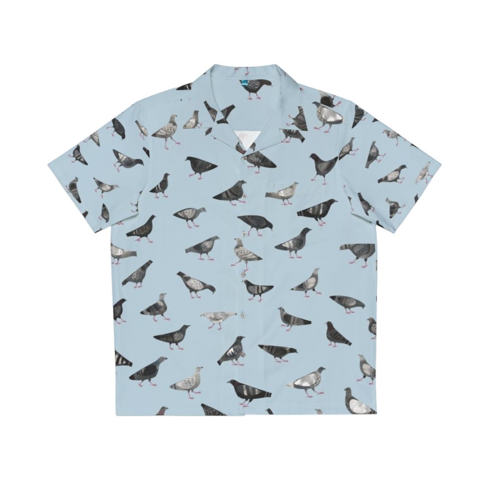 Pigeons Doing Pigeon Things Hawaiian Shirt with a flock of pigeons/doves