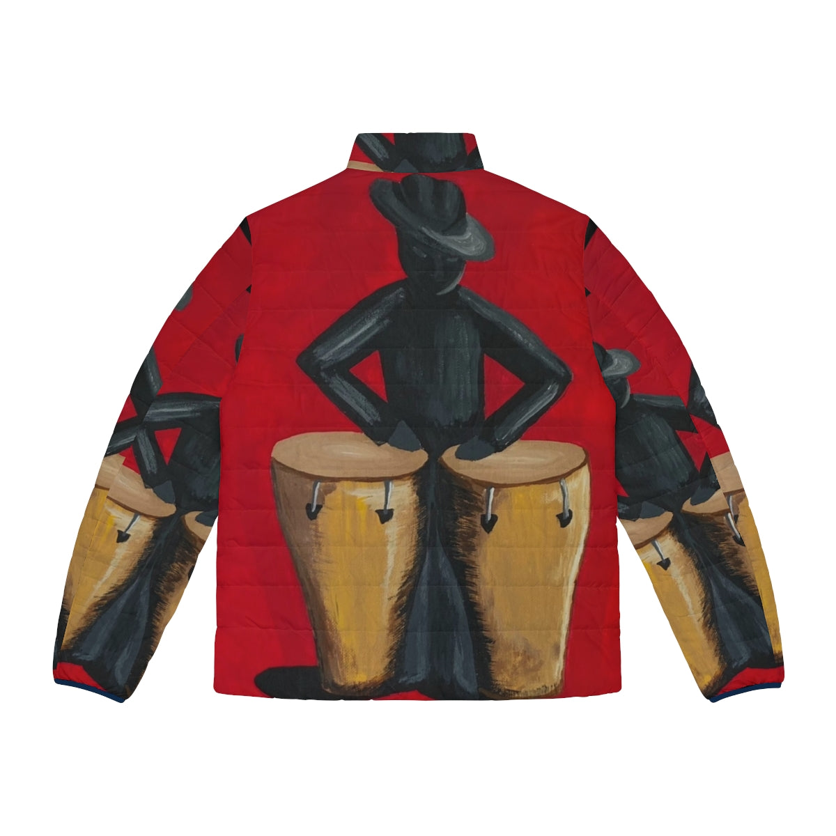 Salsa Salsero Conga Player Latin Music Art Puffer Jacket - Back