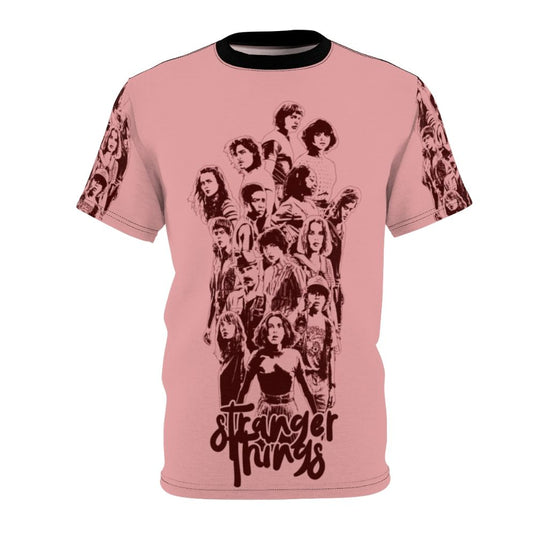 Stranger Things inspired all-over print t-shirt featuring the character Eleven