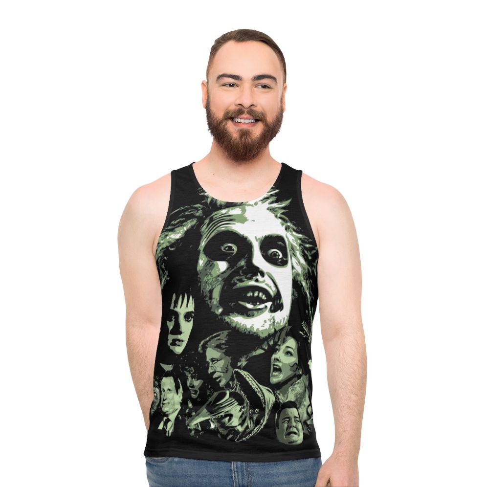 Beetlejuice unisex tank top featuring the iconic movie character - men