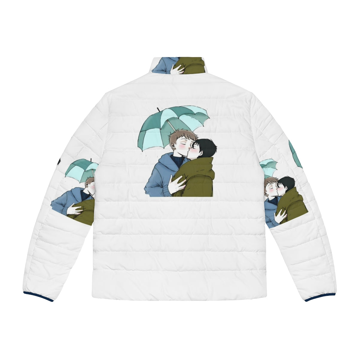 Heartstopper inspired puffer jacket with leaves design - Back