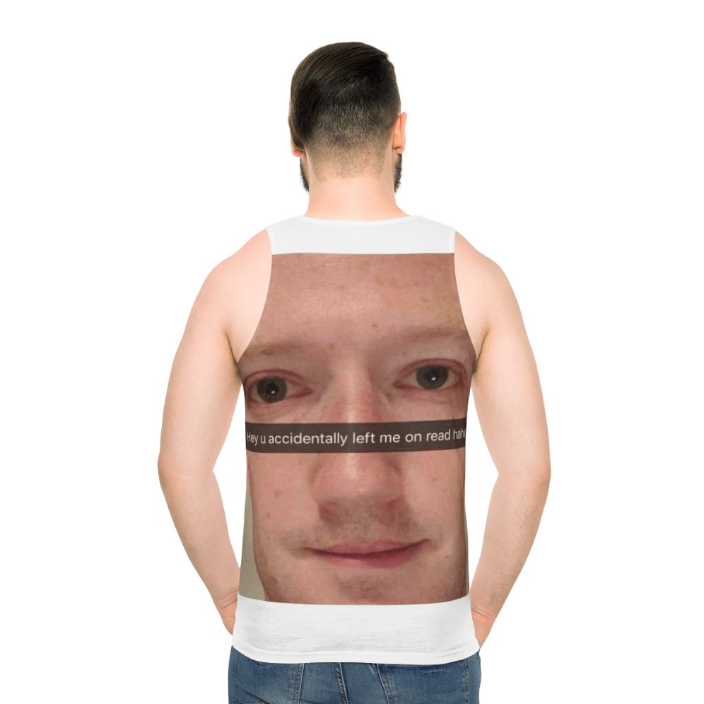 Mark Zuckerberg Snapchat Meme Unisex Tank Top - men back