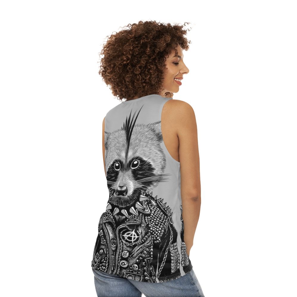 Punk Raccoon Graphic Tank Top - women back