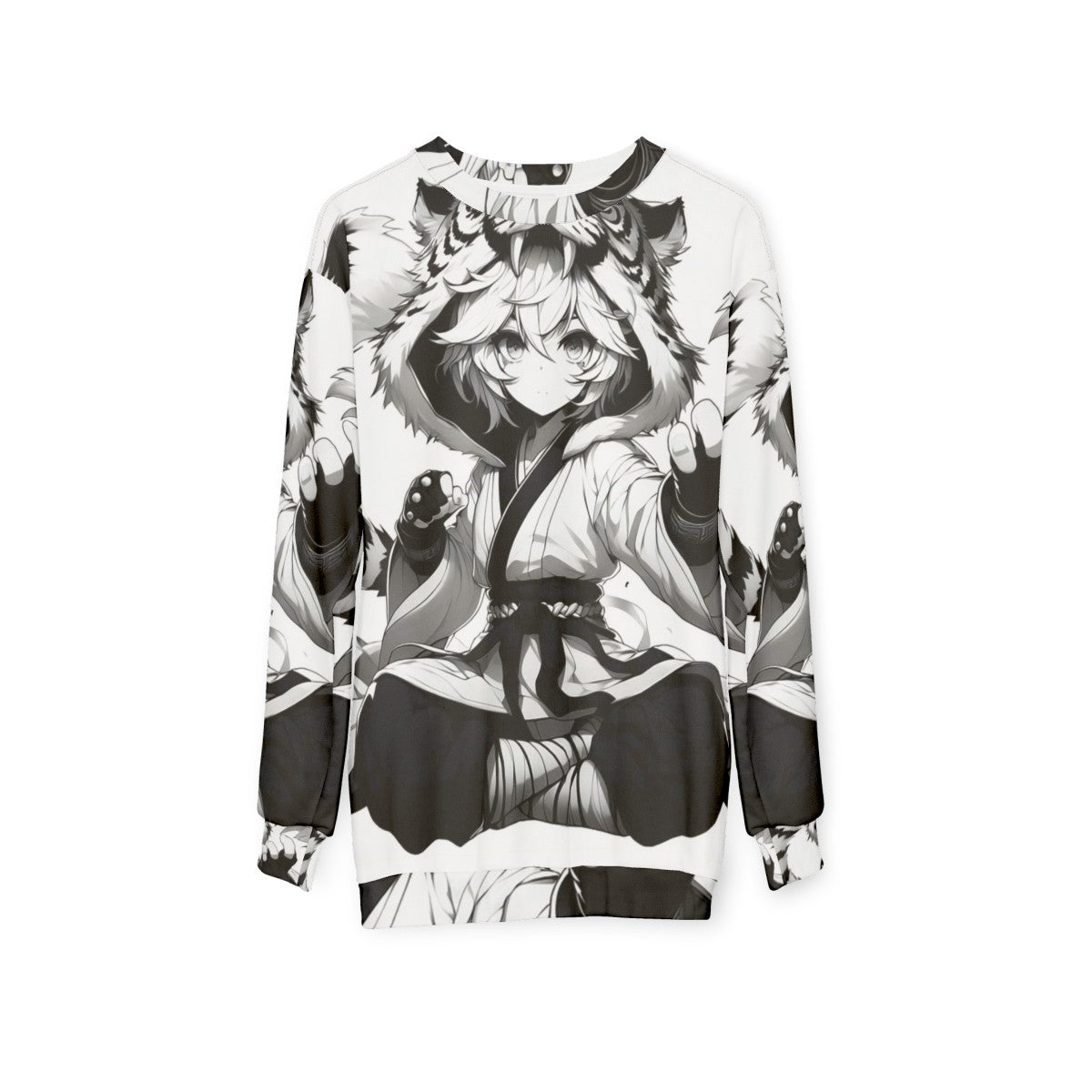 Furry Martial Arts Sweatshirt featuring anthropomorphic animal design - hanging