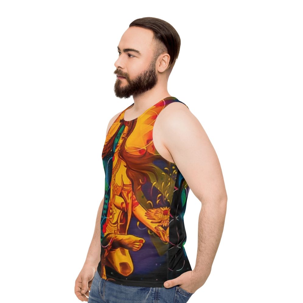 Shiva and Parvati Spiritual Unisex Tank Top - men side