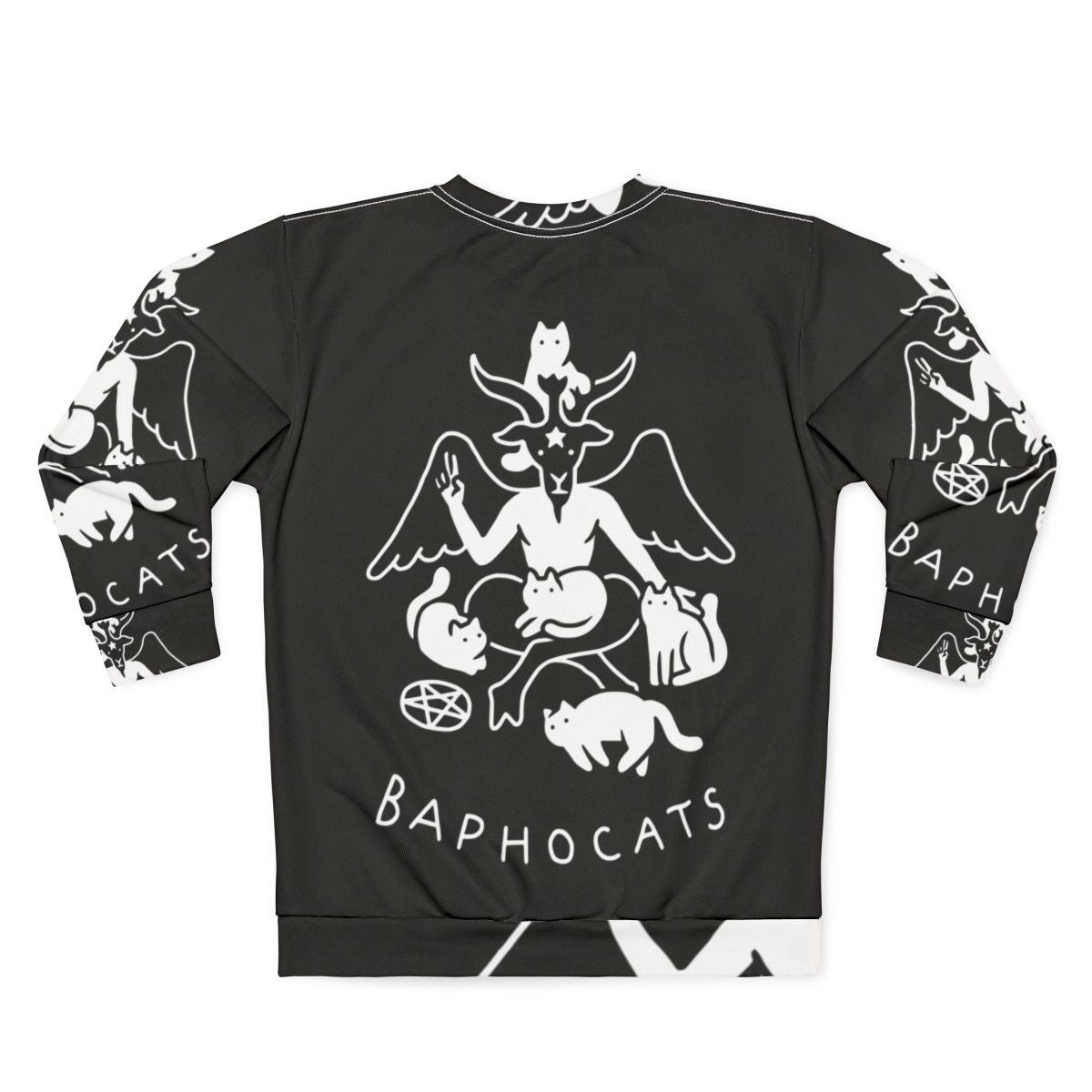 Baphomet sweatshirt with horns and pentagram design - Back