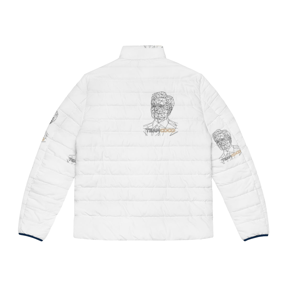 Conan O'Brien vector line art puffer jacket, team coco merchandise - Back