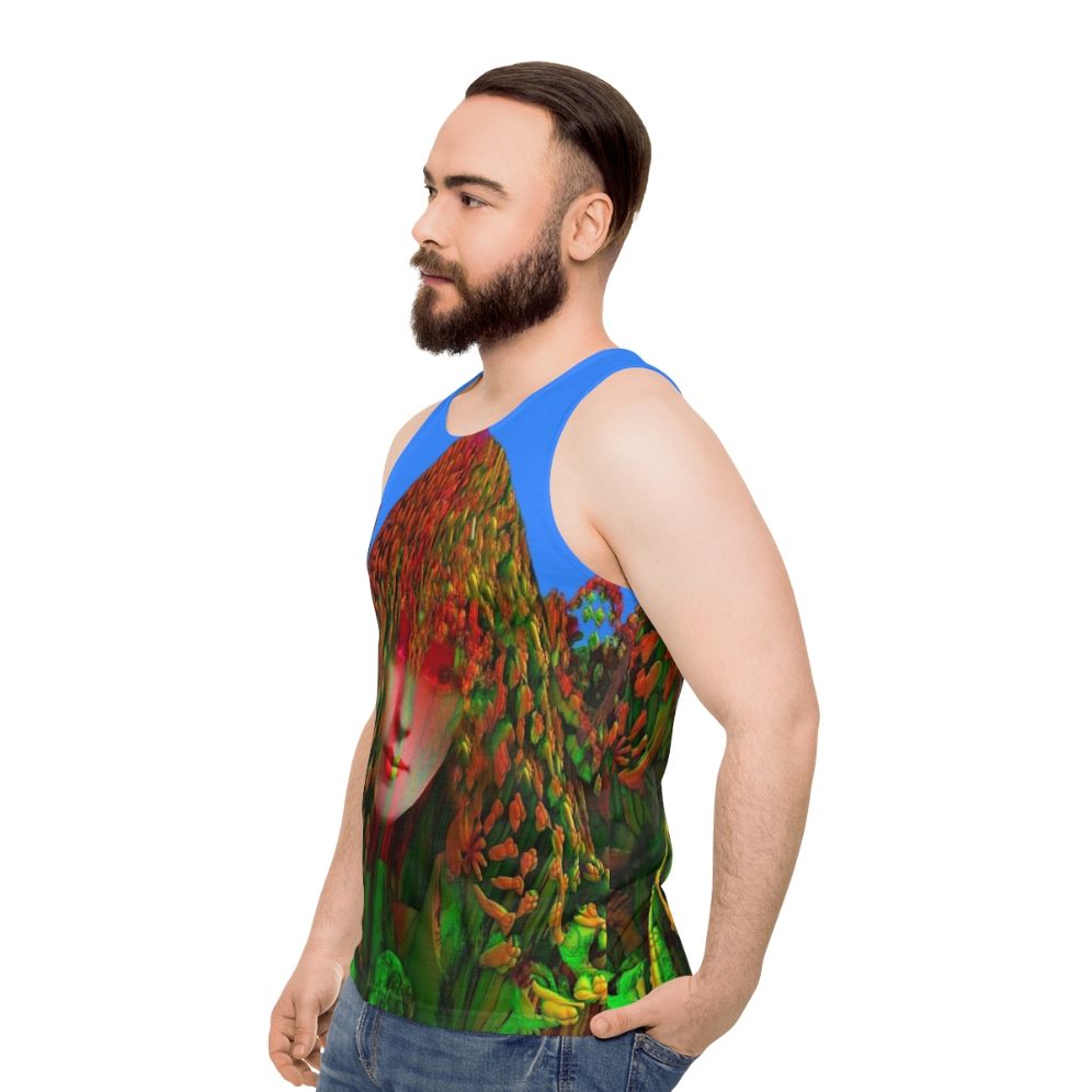 Dreadlock Holiday unisex tank top with abstract, psychedelic patterns - men side