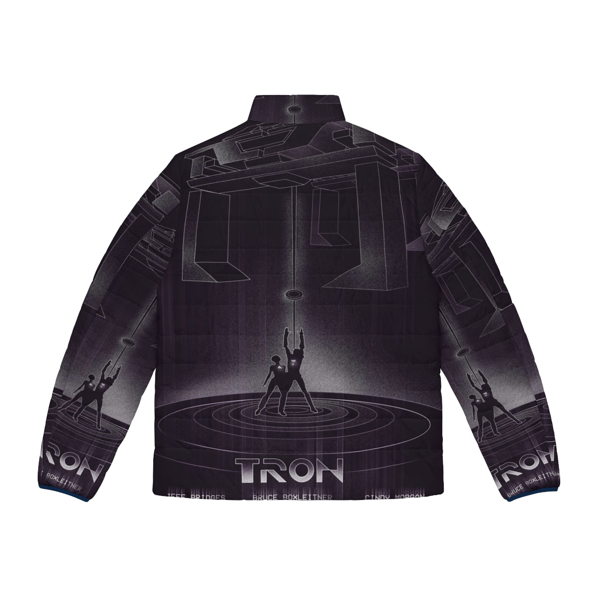 Tron-inspired puffer jacket with futuristic and retro design - Back