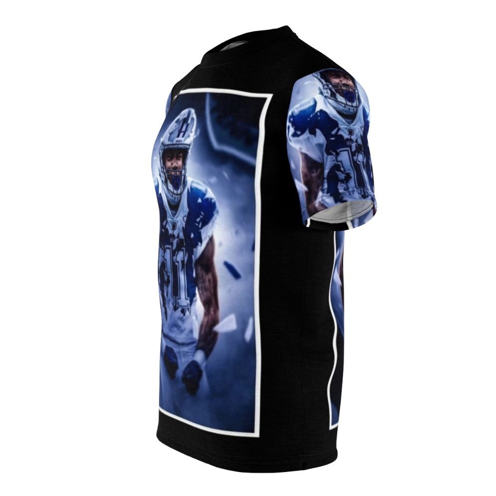 Micah Parsons themed all-over-print t-shirt featuring the Dallas Cowboys linebacker - men left