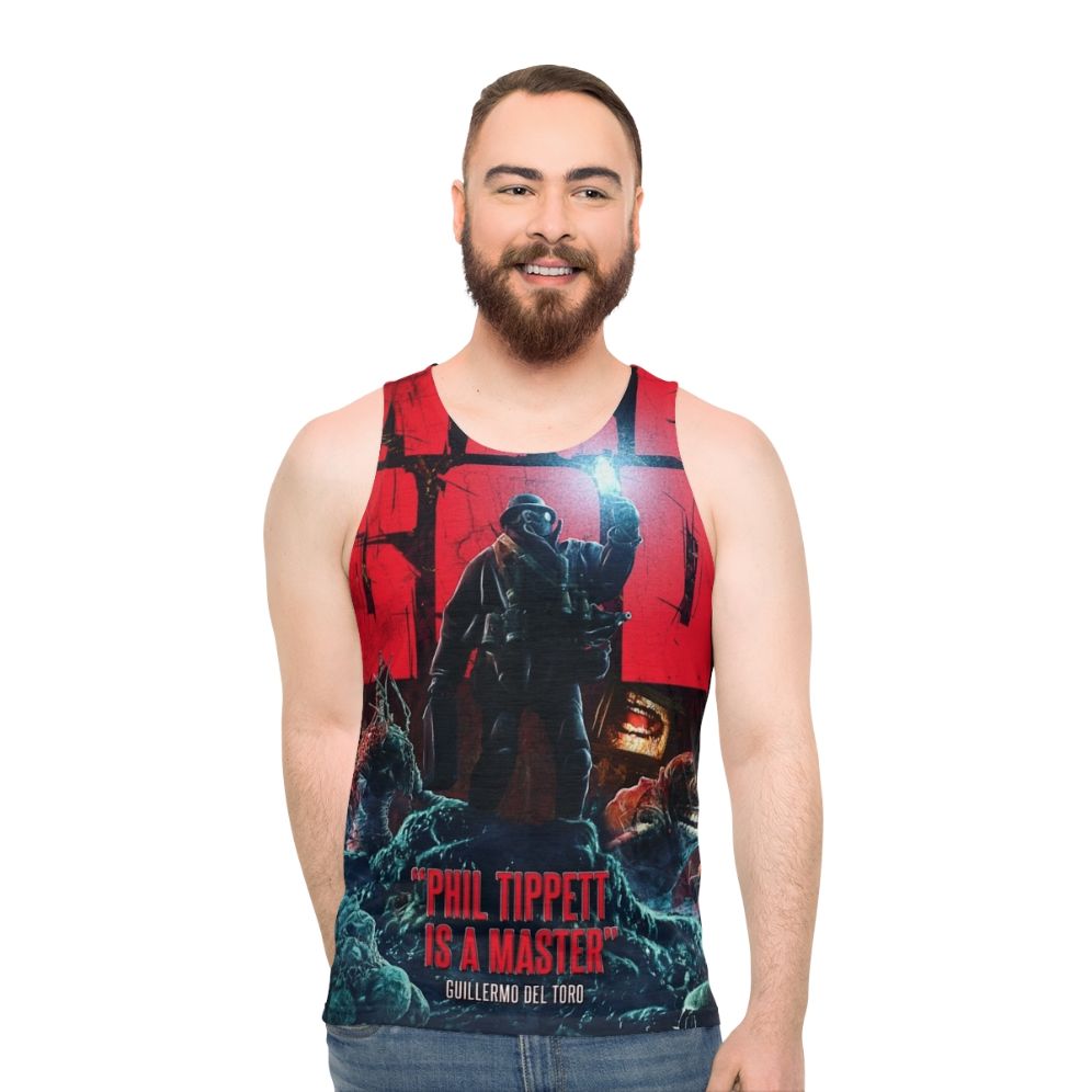 Unisex tank top featuring Mad God movie poster design - men