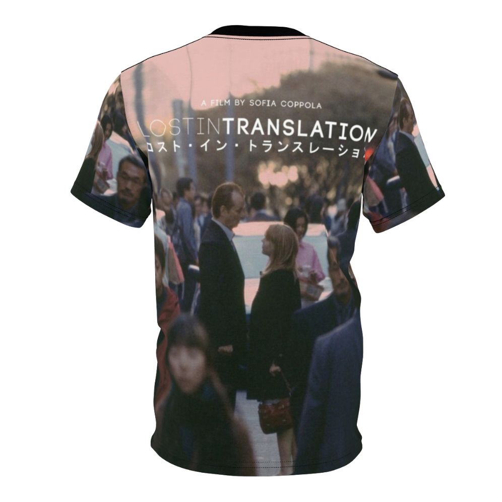 Artistic T-shirt design featuring a reference to the classic film "Lost in Translation" - Back