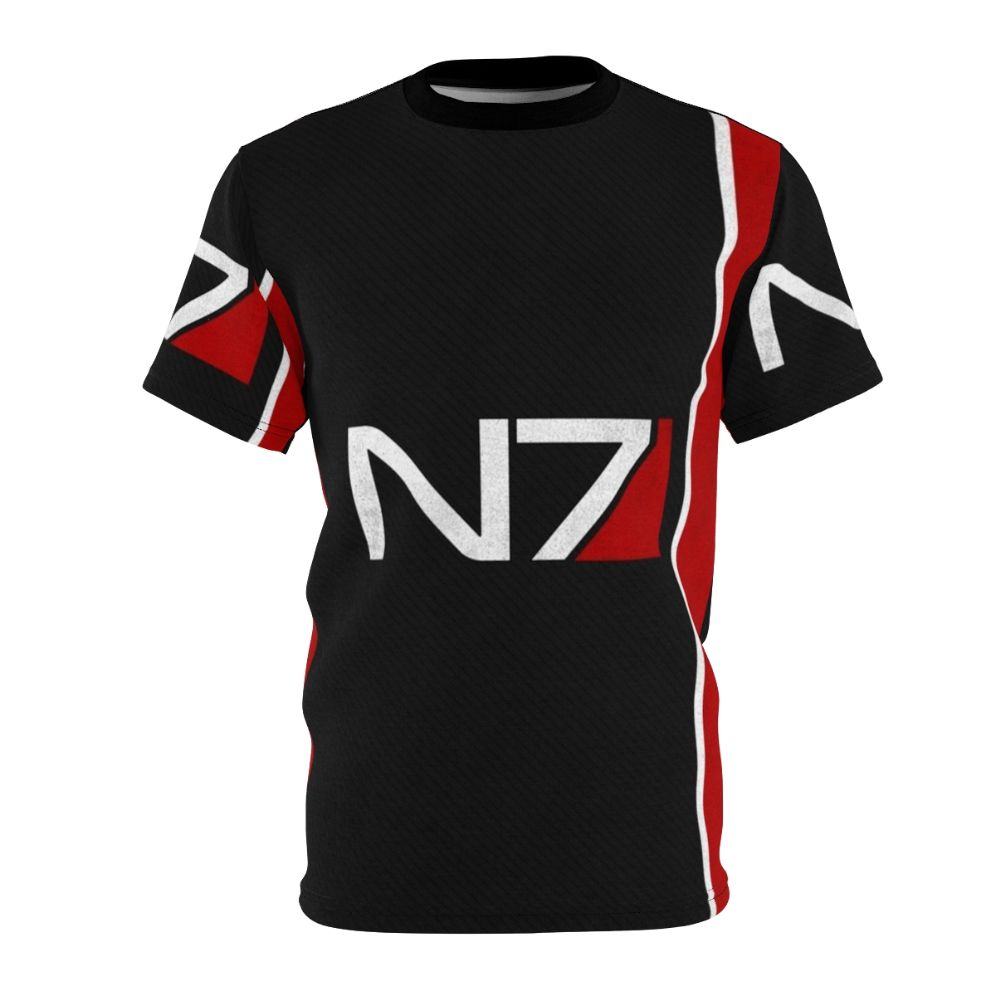 Mass Effect inspired t-shirt with N7 logo and futuristic design