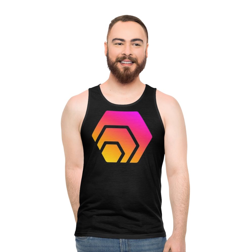 Hex Crypto Unisex Tank Top with Hexagon Logo - men