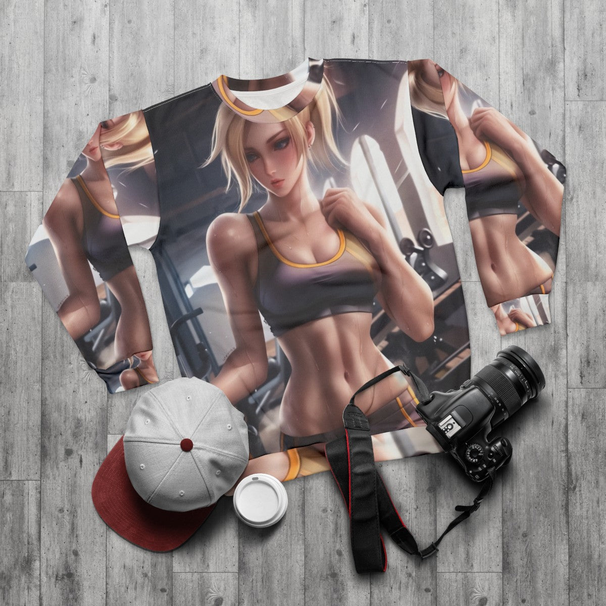 Overwatch Mercy gym sweatshirt - flat lay