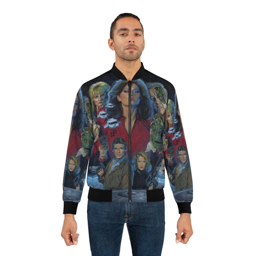 Visitors 80s Bomber Jacket with V The Final Battle Inspired Design - Lifestyle