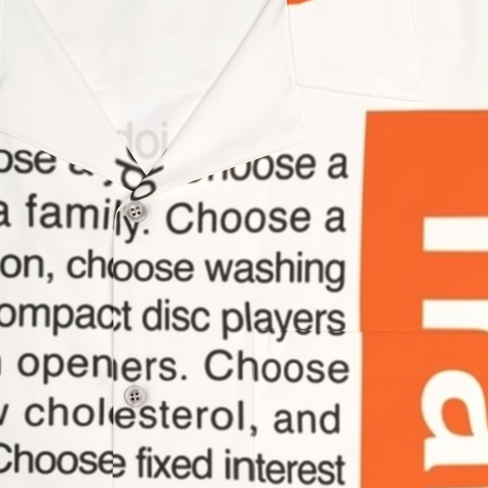 "Choose Life" Hawaiian Shirt Inspired by Trainspotting Movie - Detail