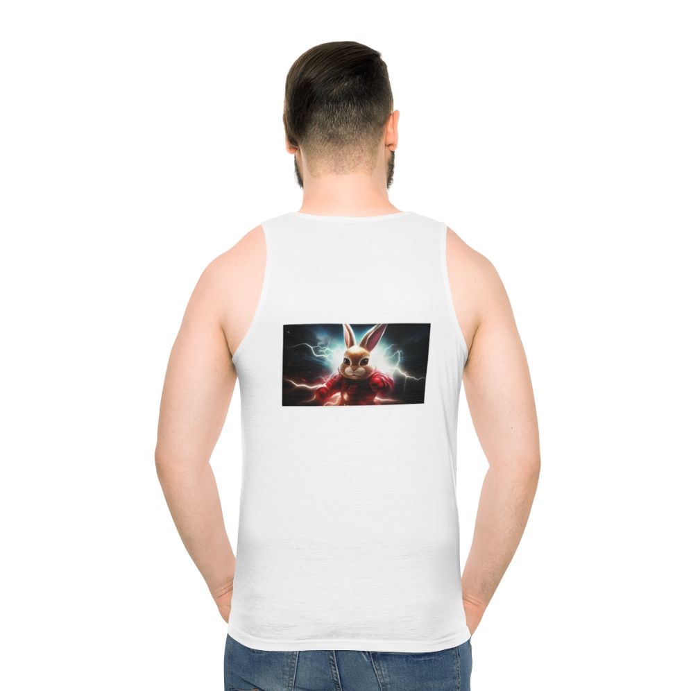 Superhero Rabbit Unisex Tank Top - men back