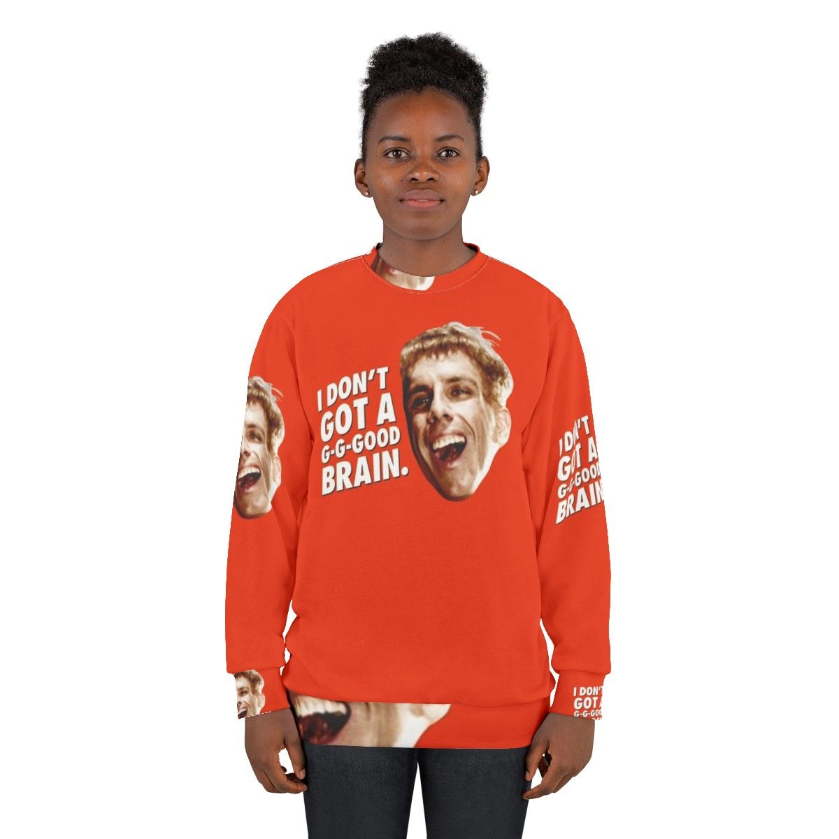 "I Don't Got a Good Brain" Funny Sweatshirt featuring Simple Jack, Zoolander, and Lincoln Osiris - women