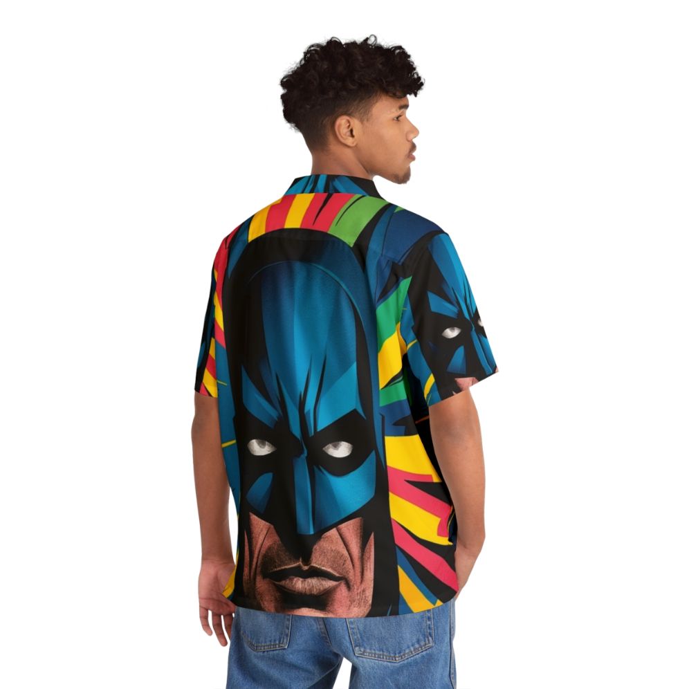 Superhero pop art colorful bat Hawaiian shirt - People Back