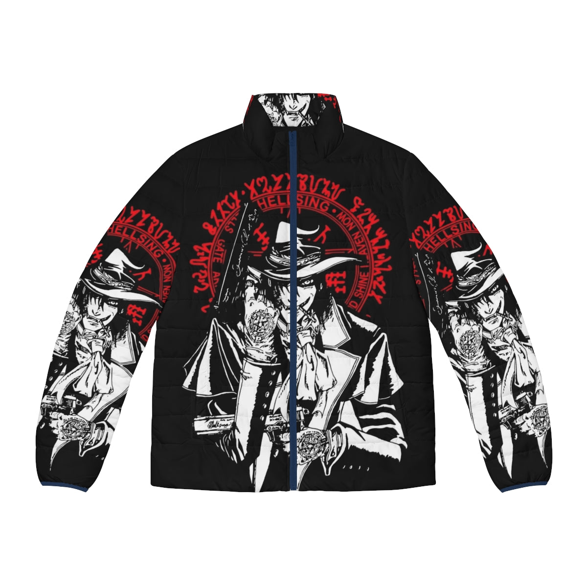 Hellsing Alucard anime character depicted on a puffer jacket