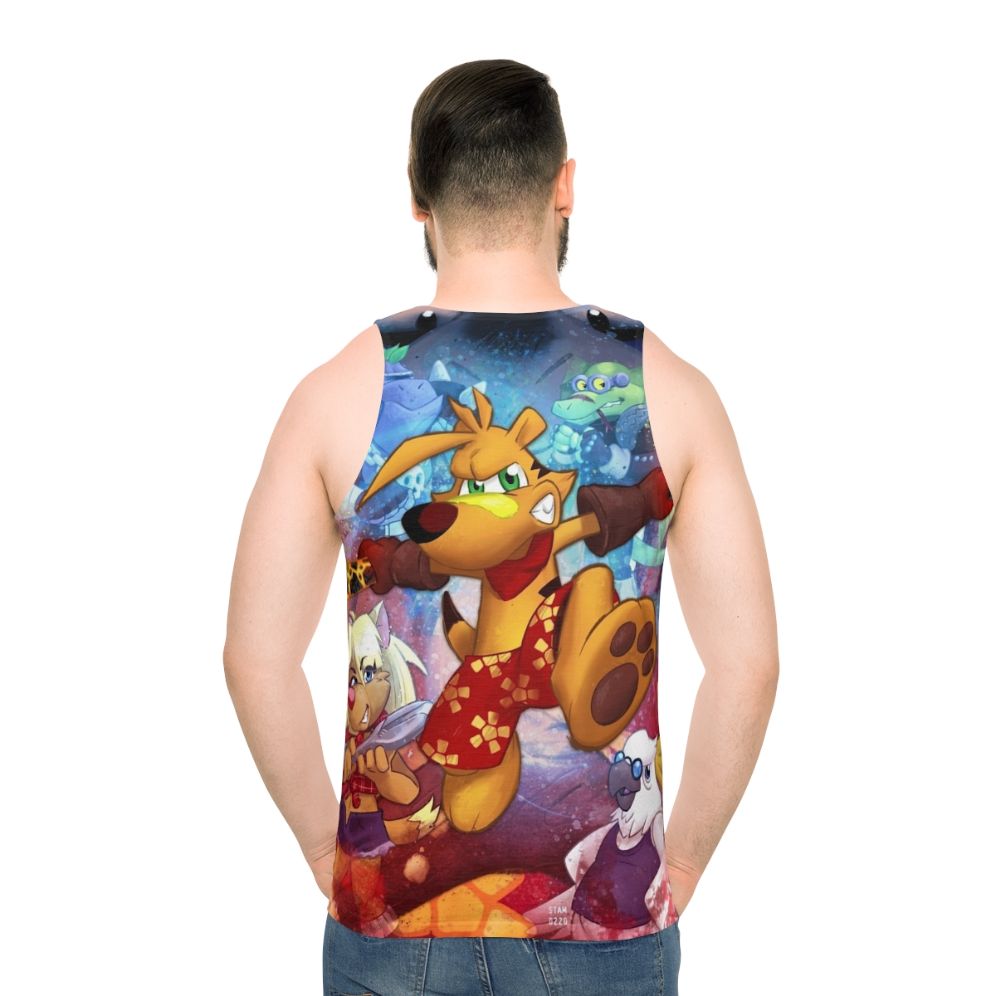 Ty The Tasmanian Tiger Unisex Tank Top - men back