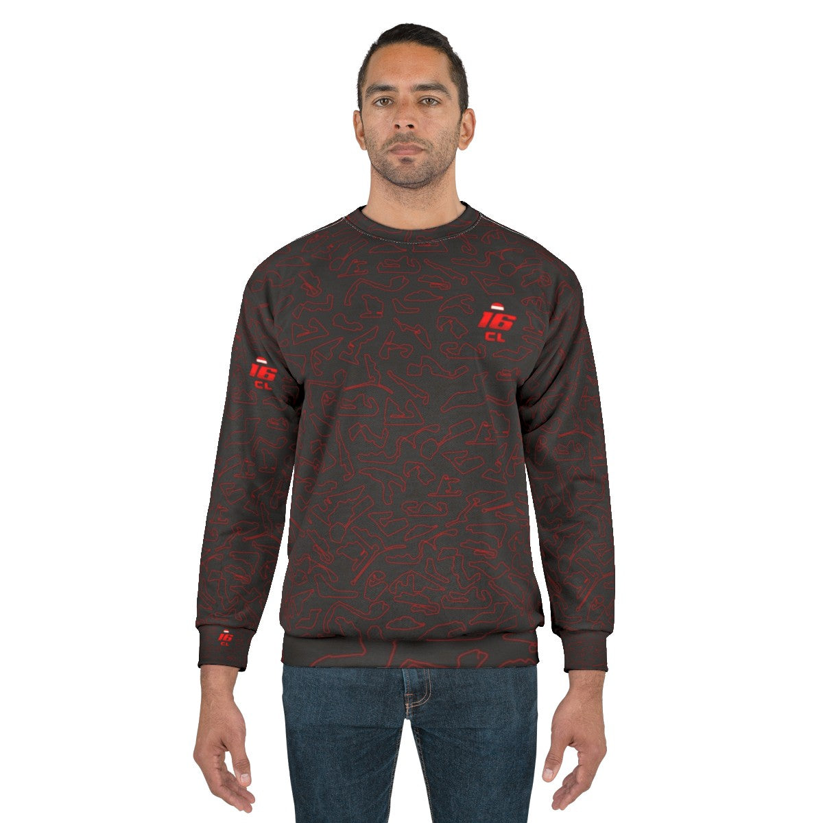 Charles Leclerc Formula 1 Racing Sweatshirt with circuit pattern - men