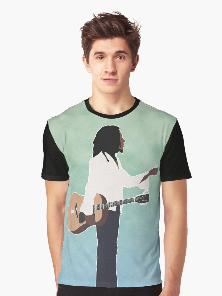 Bob Marley graphic t-shirt featuring the legendary Jamaican reggae artist and his iconic lyrics and imagery - Men