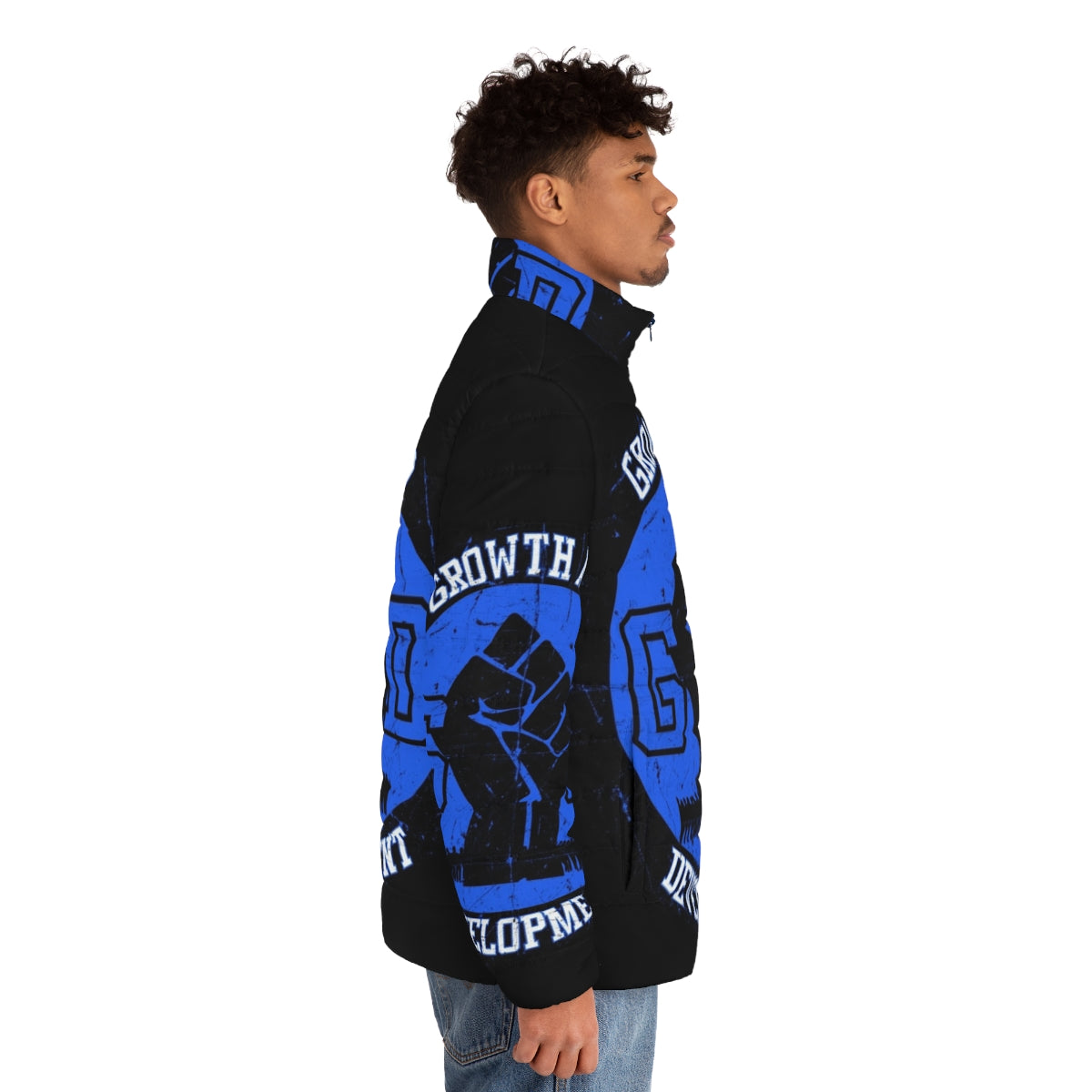 Puffer jacket for urban streetwear style - men side right