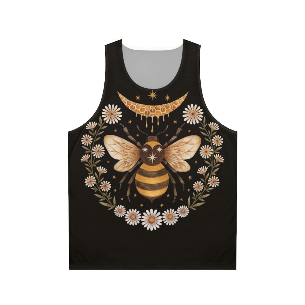 Honey Moon Unisex Tank Top with Floral and Bee Design