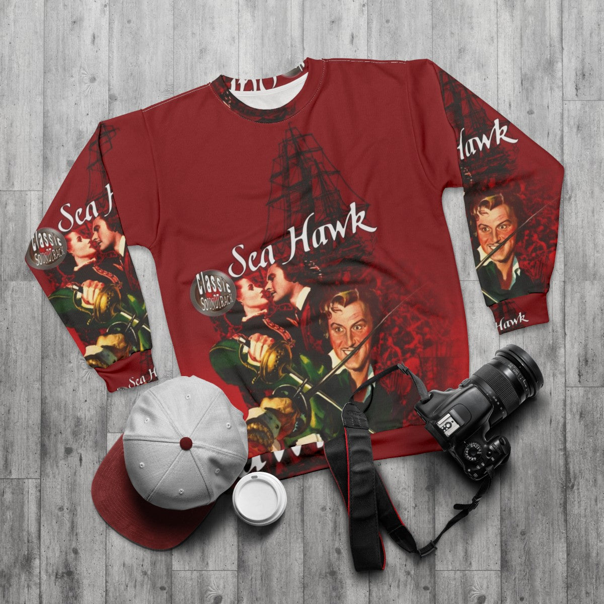 Sea Hawk movie-themed vintage sweatshirt - flat lay