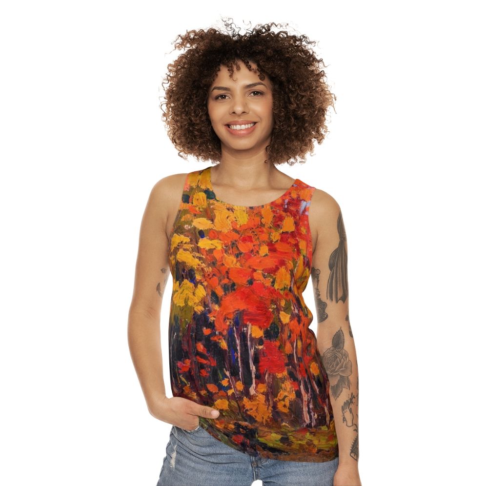 Tom Thomson Autumn Wood Unisex Tank Top - women