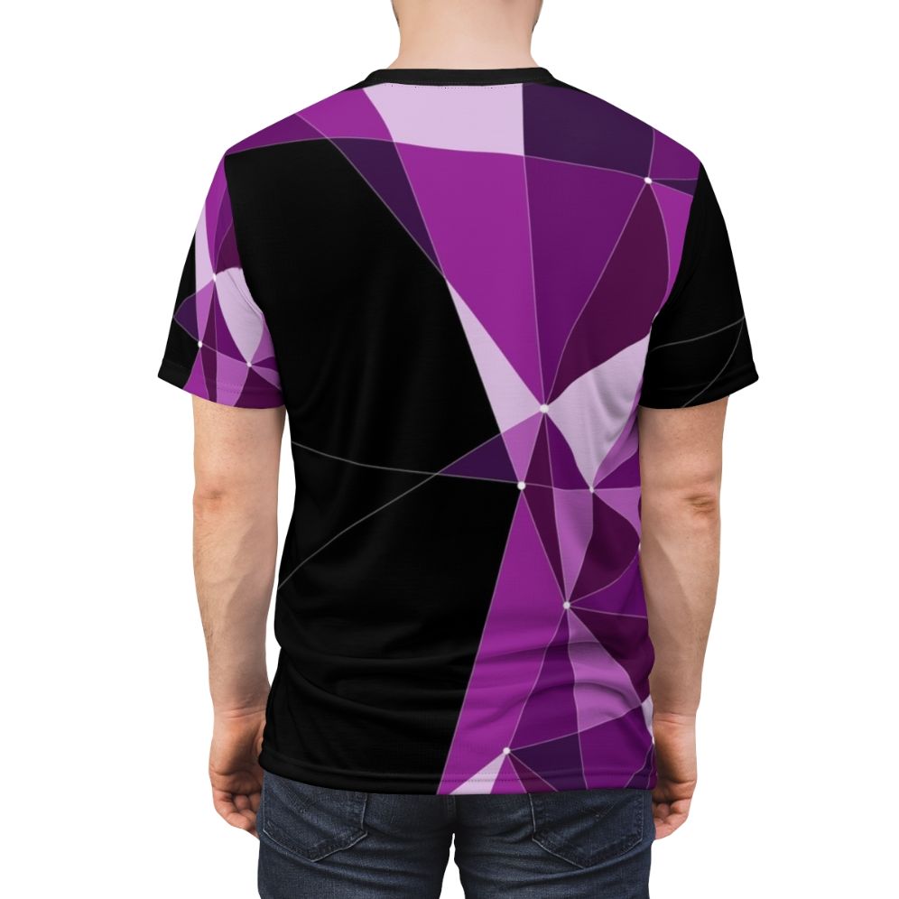 Melbourne V/Line Train Livery Inspired Geometric Triangle Pattern T-Shirt - men back