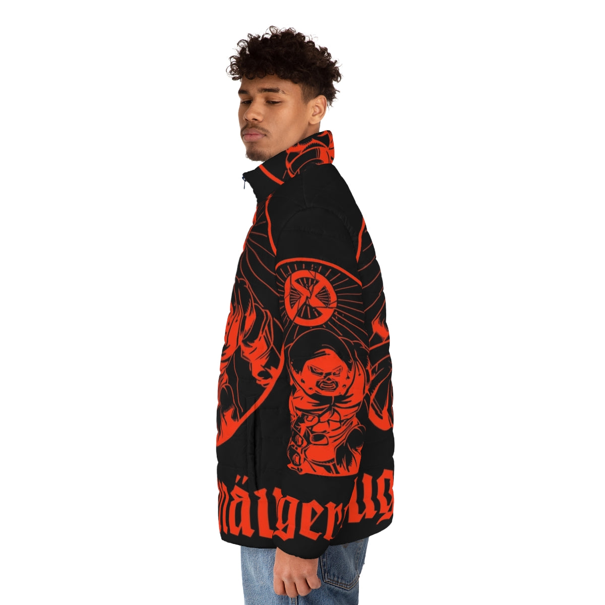 Anesthetic Juggernaut Puffer Jacket featuring superhero-inspired design - men side left