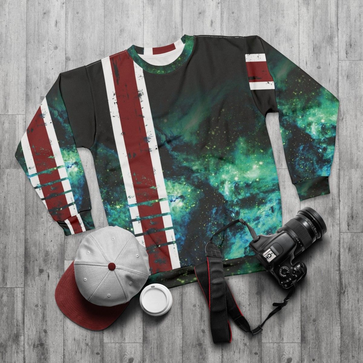 Mass Effect N7 Armor Stripe Sweatshirt - flat lay