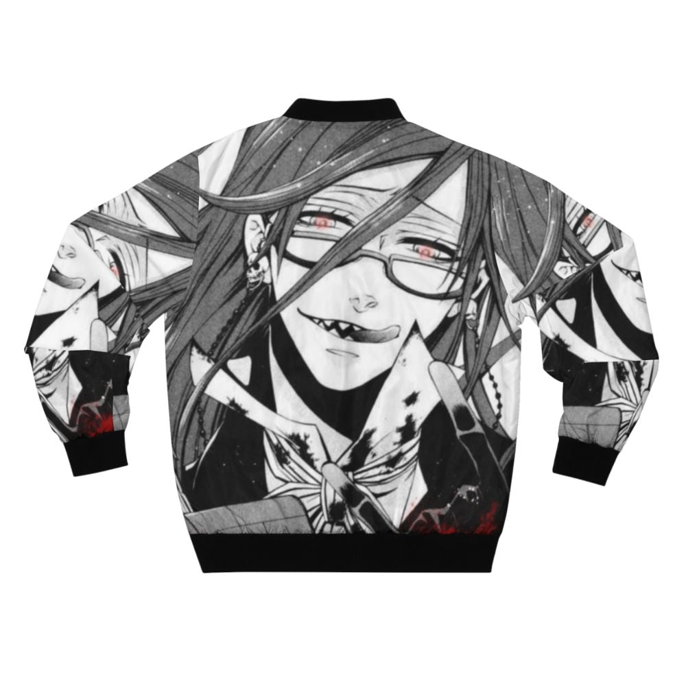 Black Butler Grell Sutcliff Bomber Jacket, featuring the iconic character from the anime and manga series - Back