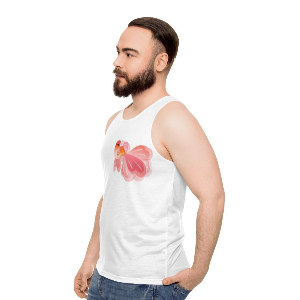 Cherry Blossom Goldfish Unisex Tank Top - men side