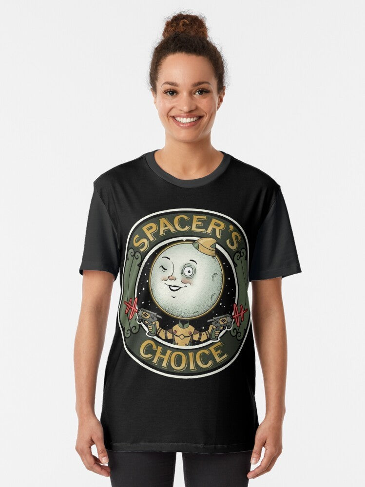 The Outer Worlds Spacer's Choice Graphic T-Shirt featuring the Spacer's Choice logo and slogan - Women