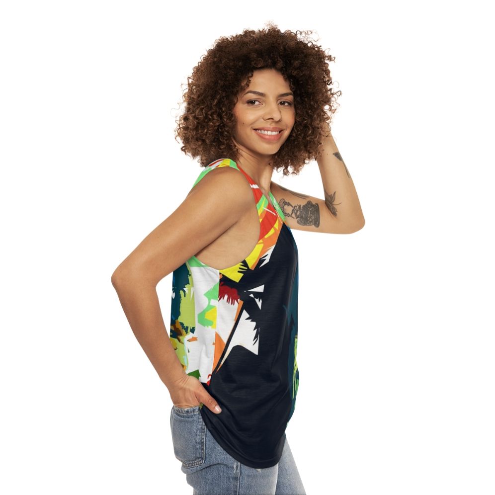 Stranger Things Eleven and Hopper Unisex Summer Tank Top - women side