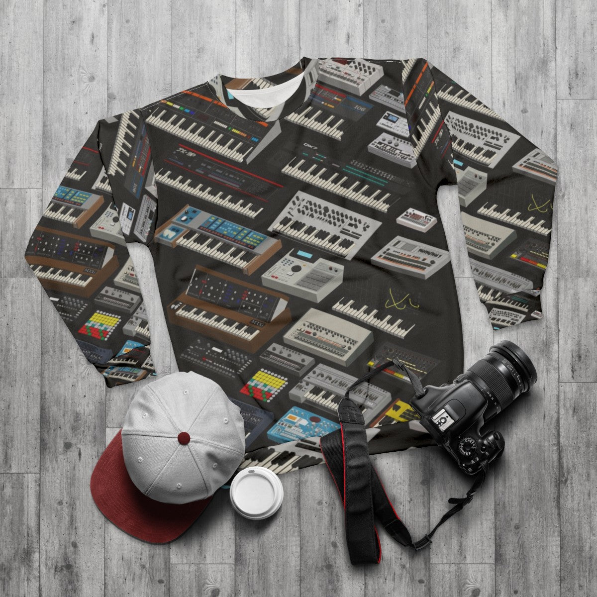 Synthesizer Musician and Collector Sweatshirt - flat lay