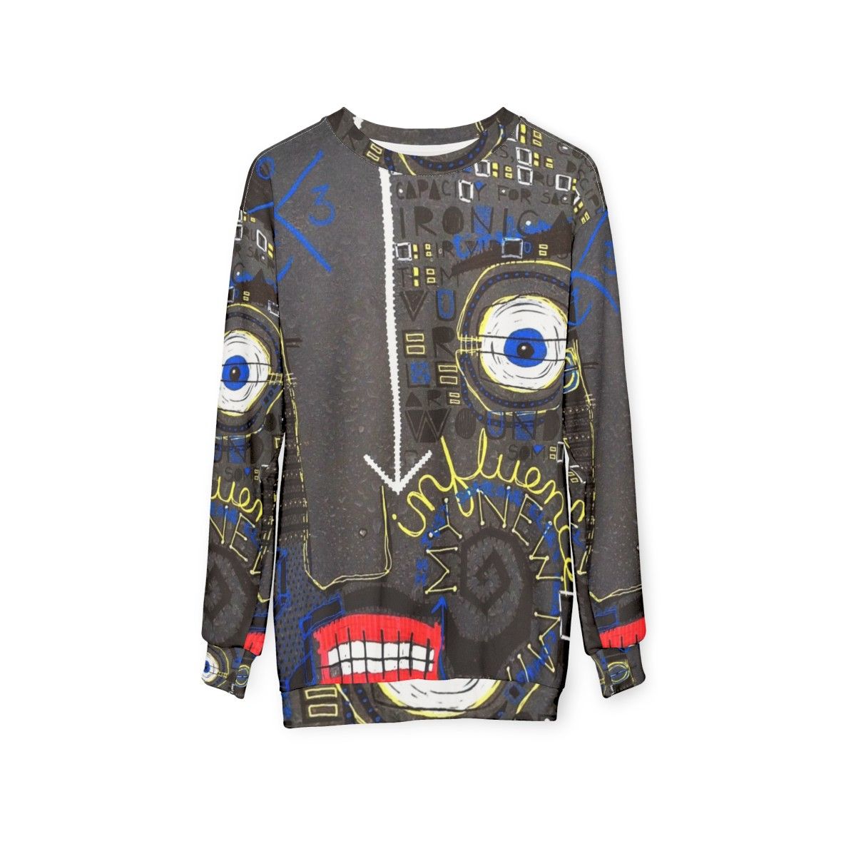 Influence Basquiat Style Abstract Art Sweatshirt - hanging